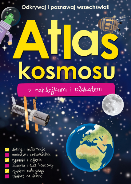 Atlas kosmosu z naklejkami i plakatem